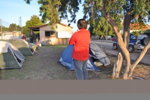 Picture 7 Mark obviously didn't want to be photographed with his tent