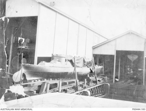 HMVS Lonsdale on Williamstown slipway pre 1915. Image courtesy Australian War Memorial.