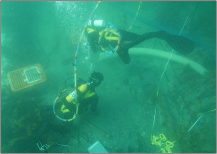 Figure 4. ADAS Part 2 divers excavating with a dredge (Image courtesy of Andy Viduka).