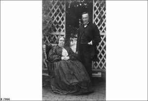 B7966 - ca. 1865 Mr. Mrs. Alfred Watts. Jane Isabella Watts was the author of Family Life in South Australia. Alfred Watts was Consul for Sweden