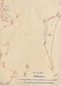 Image 1: A georeferenced copy of the 1846 navigation chart for Moreton Bay