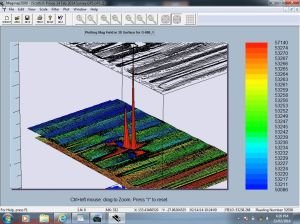 Image 2 : The concentrated magnetometer signal for the wreck of the Scottish Prince (the central red spike).